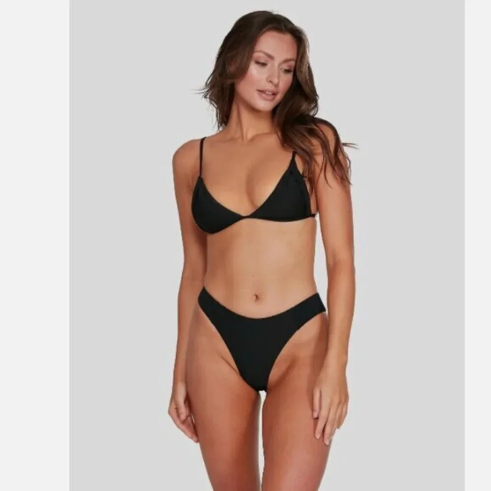Billabong Marina Hike‎ Textured Black Bikini Bottom Size S